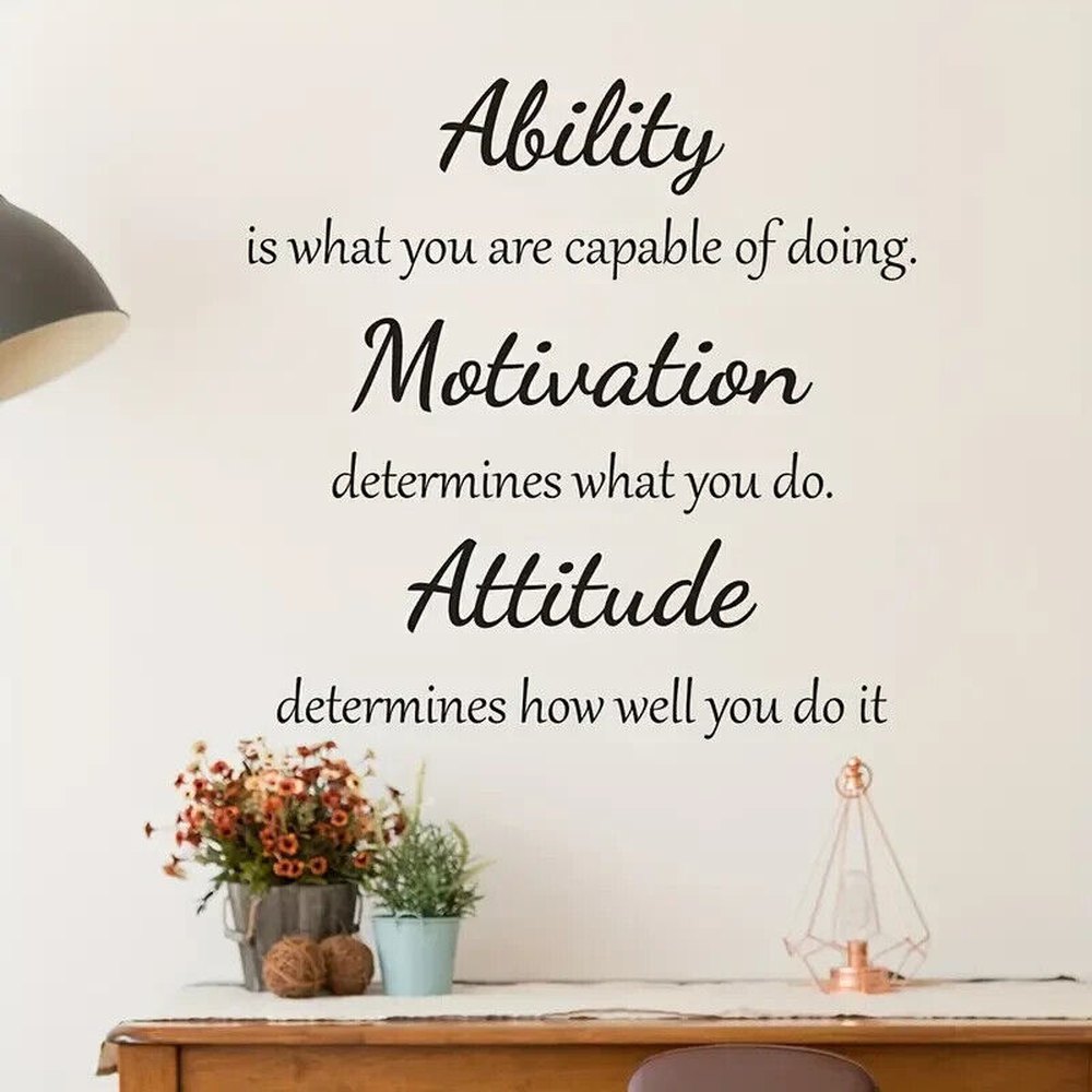 Ability, Motivation, And Attitude Inspirational Wall Decal 22.4" x 22.4" NEW! Home & Garden:Home Décor:Decals, Stickers & Vinyl Art Style Your Walls